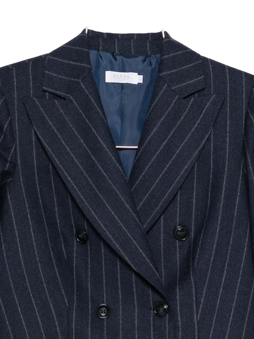 Barba Napoli Pinstriped Double-breasted Blazer In Blue
