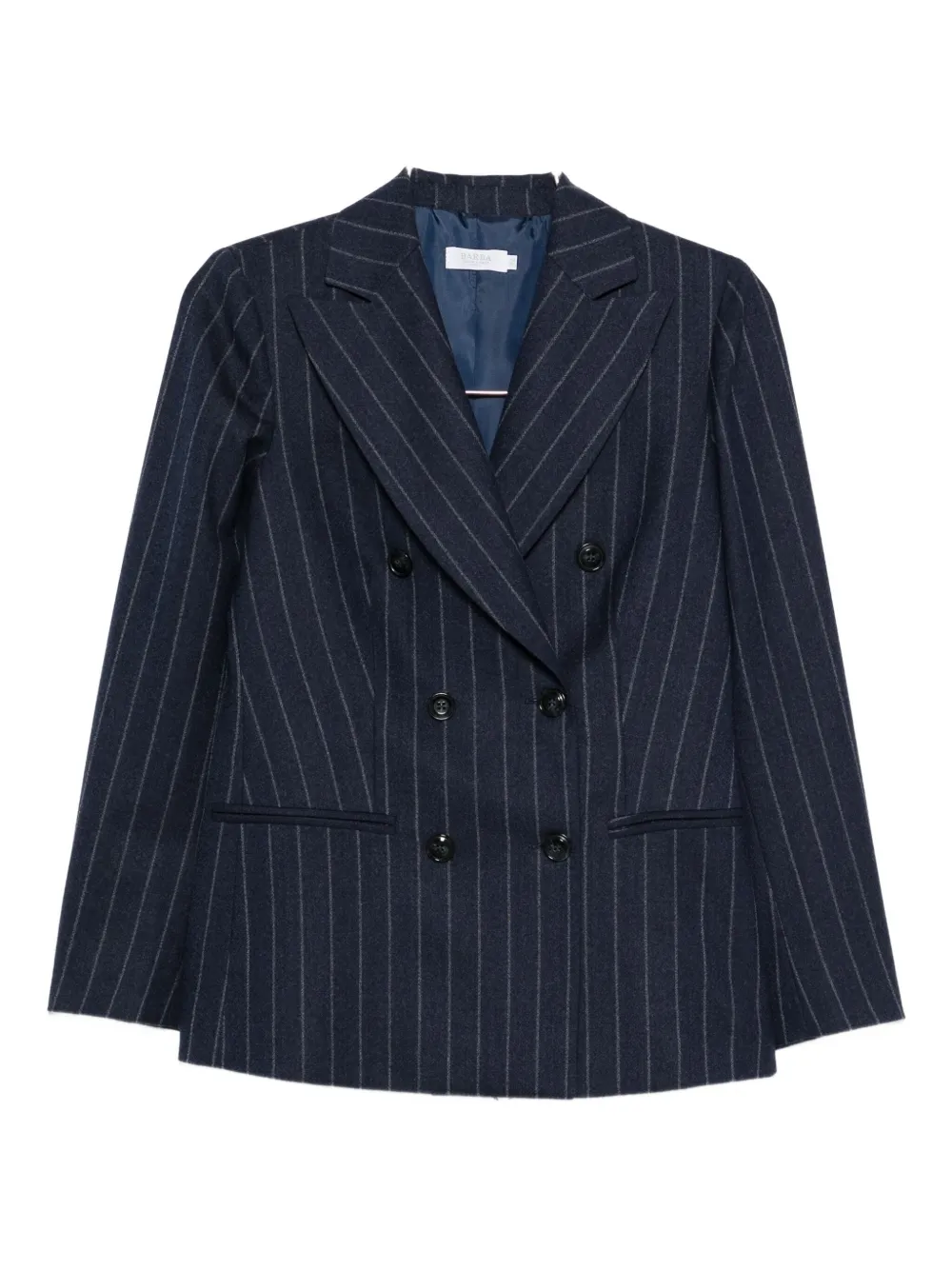 Barba Napoli Pinstriped Double-breasted Blazer In Blue