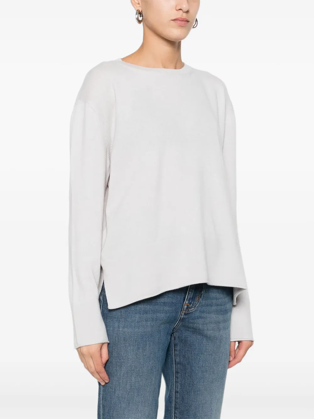 Barba Trui met ronde hals Grijs