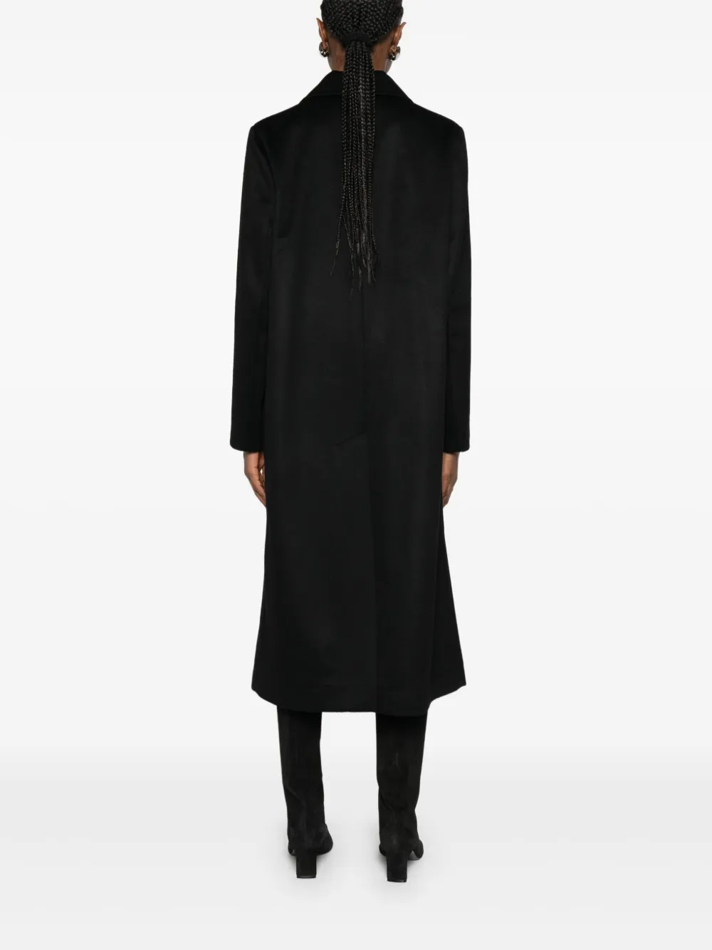 Barba Mantel met enkele rij knopen Zwart