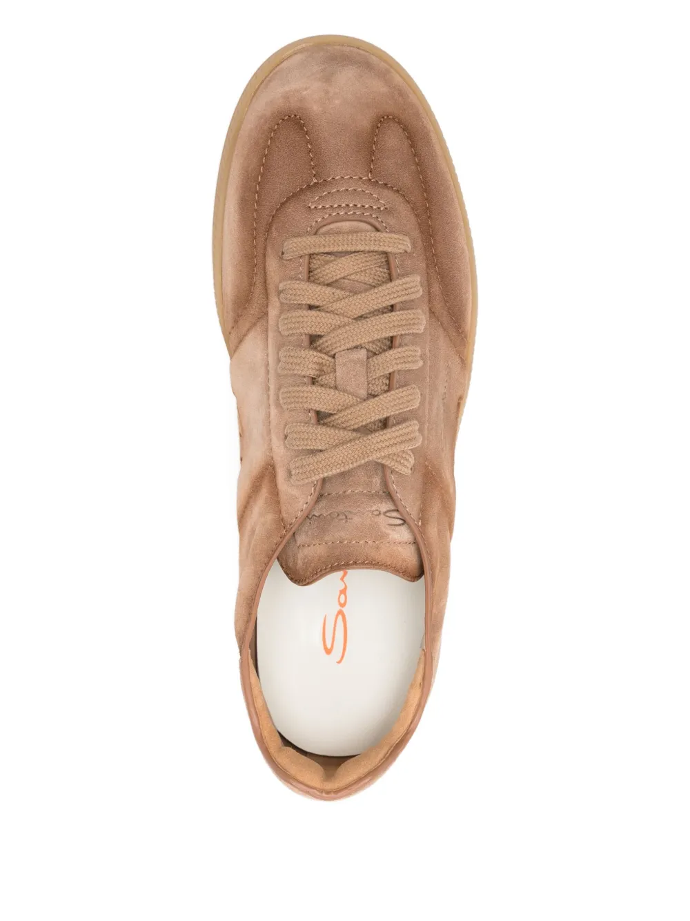 Santoni Suede Sneakers In Neutral