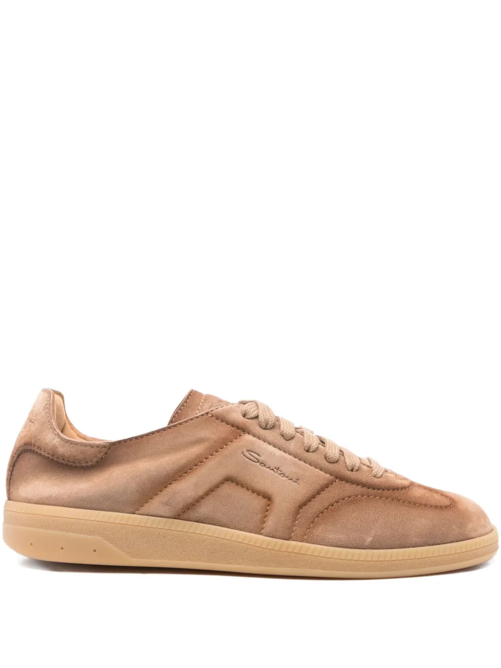 Santoni Suede Sneakers In Neutral