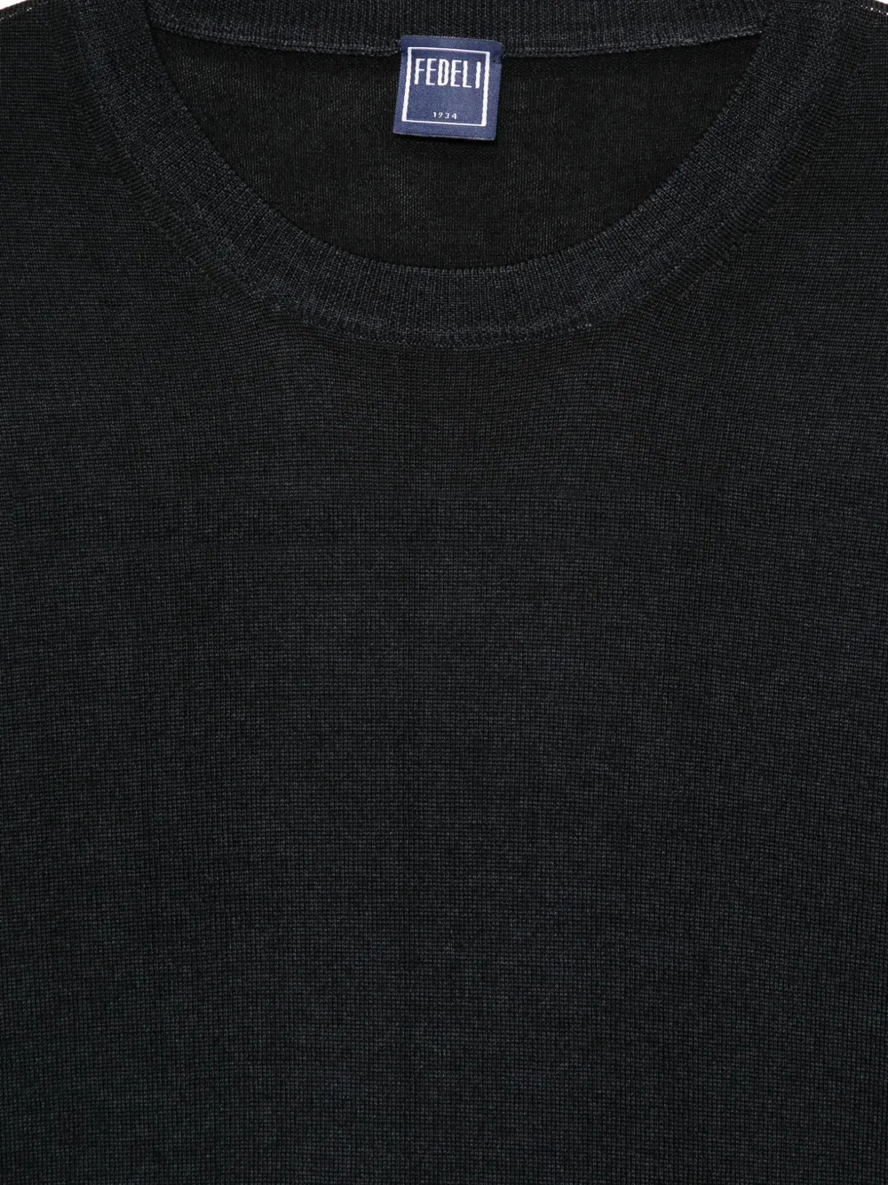 Fedeli Top van merinowol Zwart