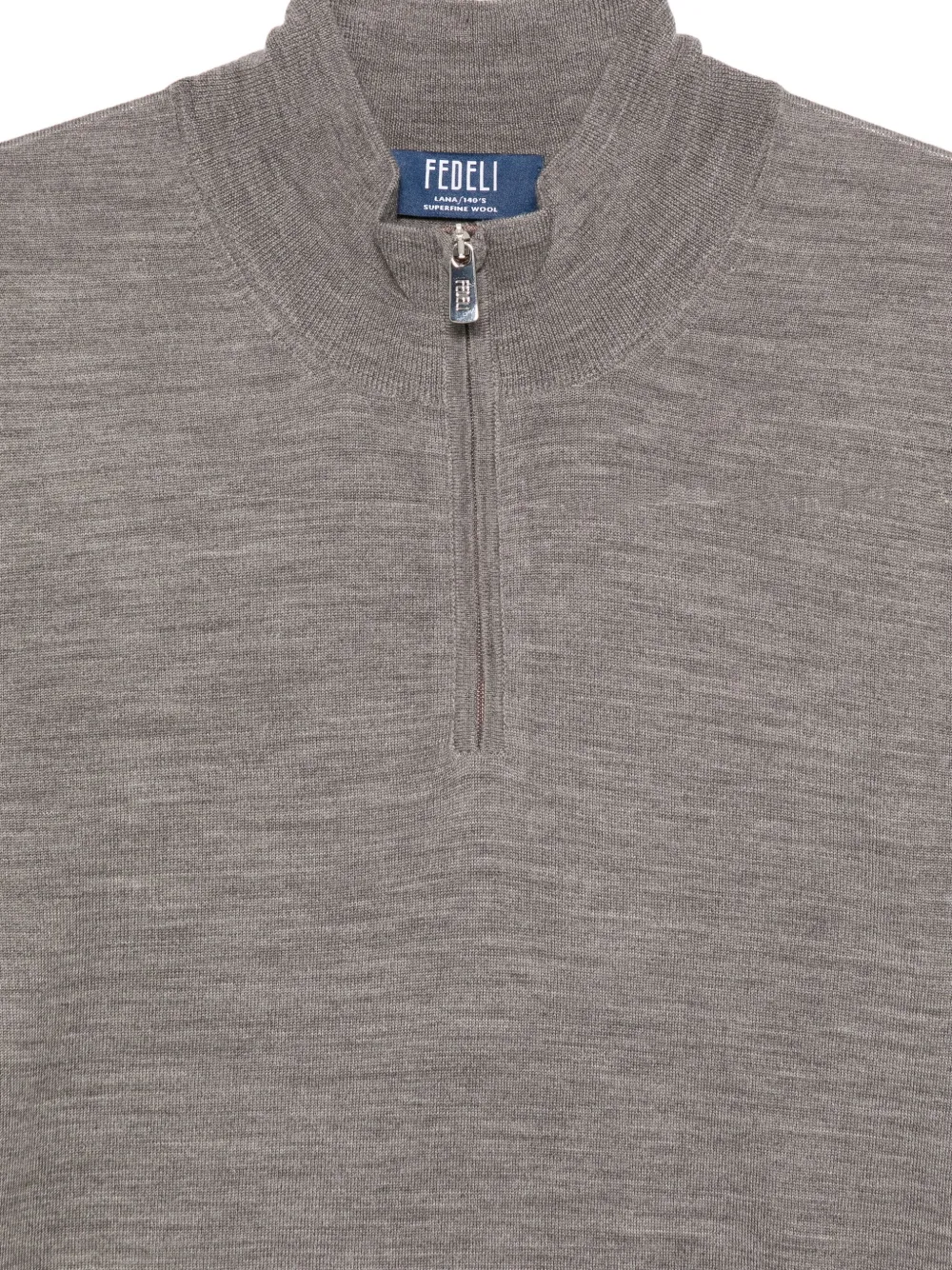 Fedeli Top met halve rits Grijs