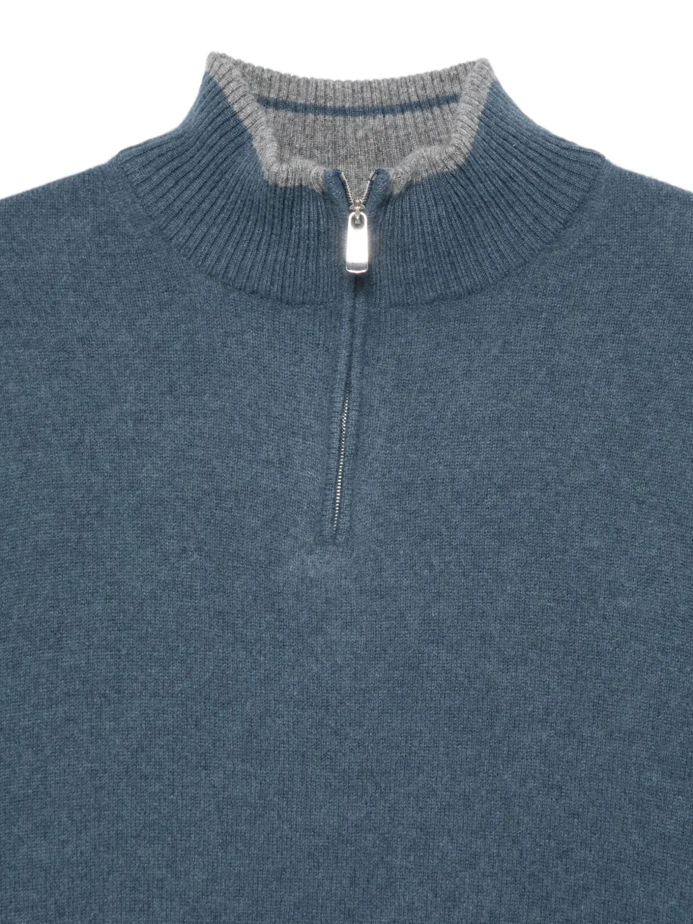 Fedeli Sweater met halve rits Blauw