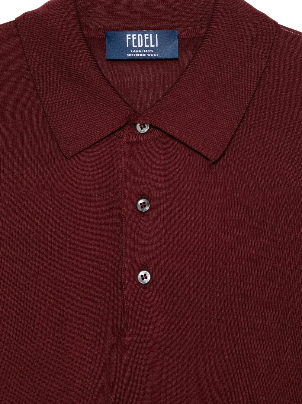 Fedeli Fijngebreid poloshirt Rood