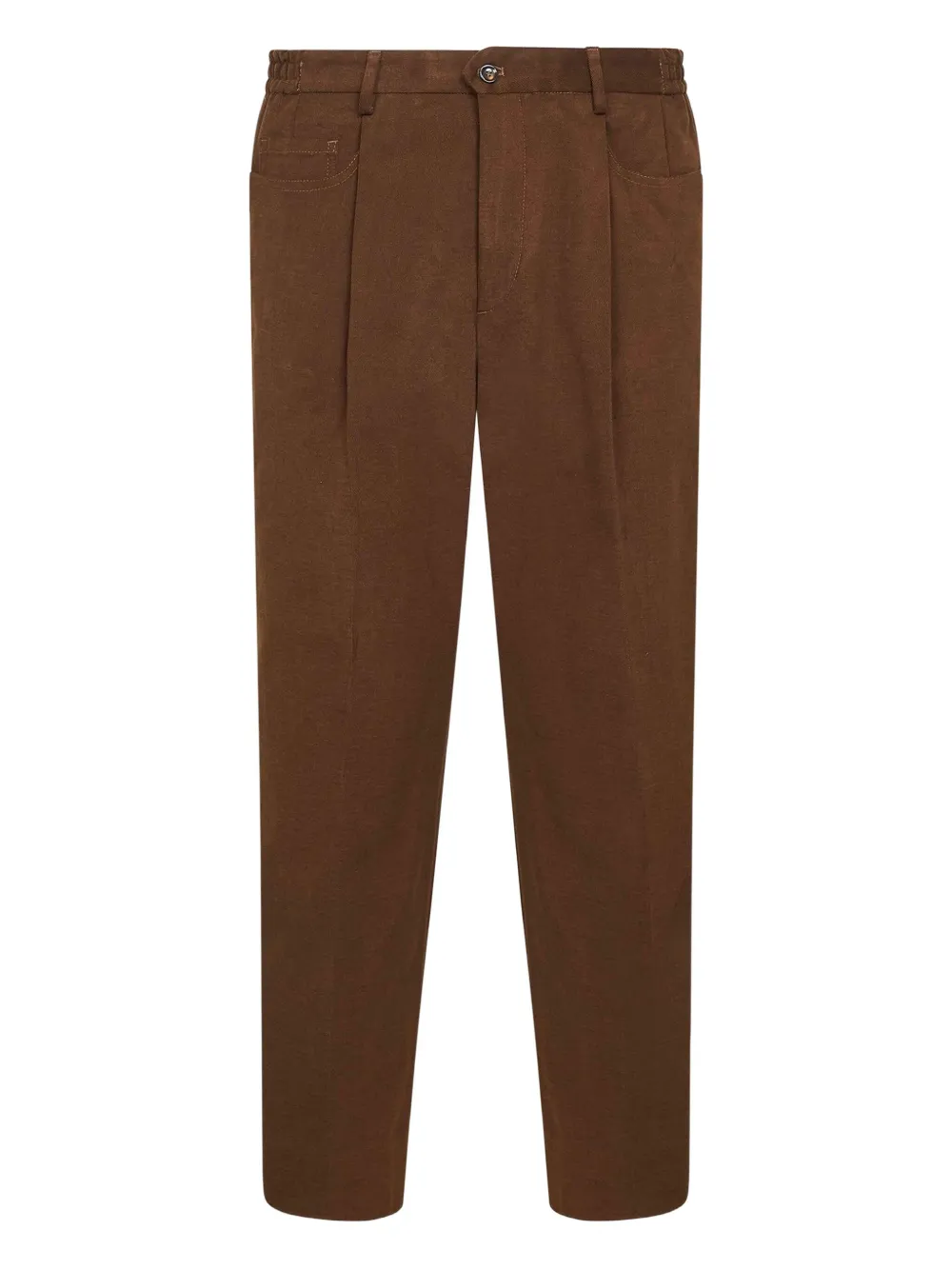 D4.0 moleskin-effect five-pocket trousers | Brown | Image 1