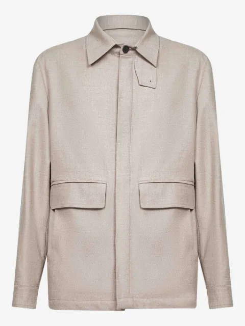 D4.0 buttoned-collar shirt jacket