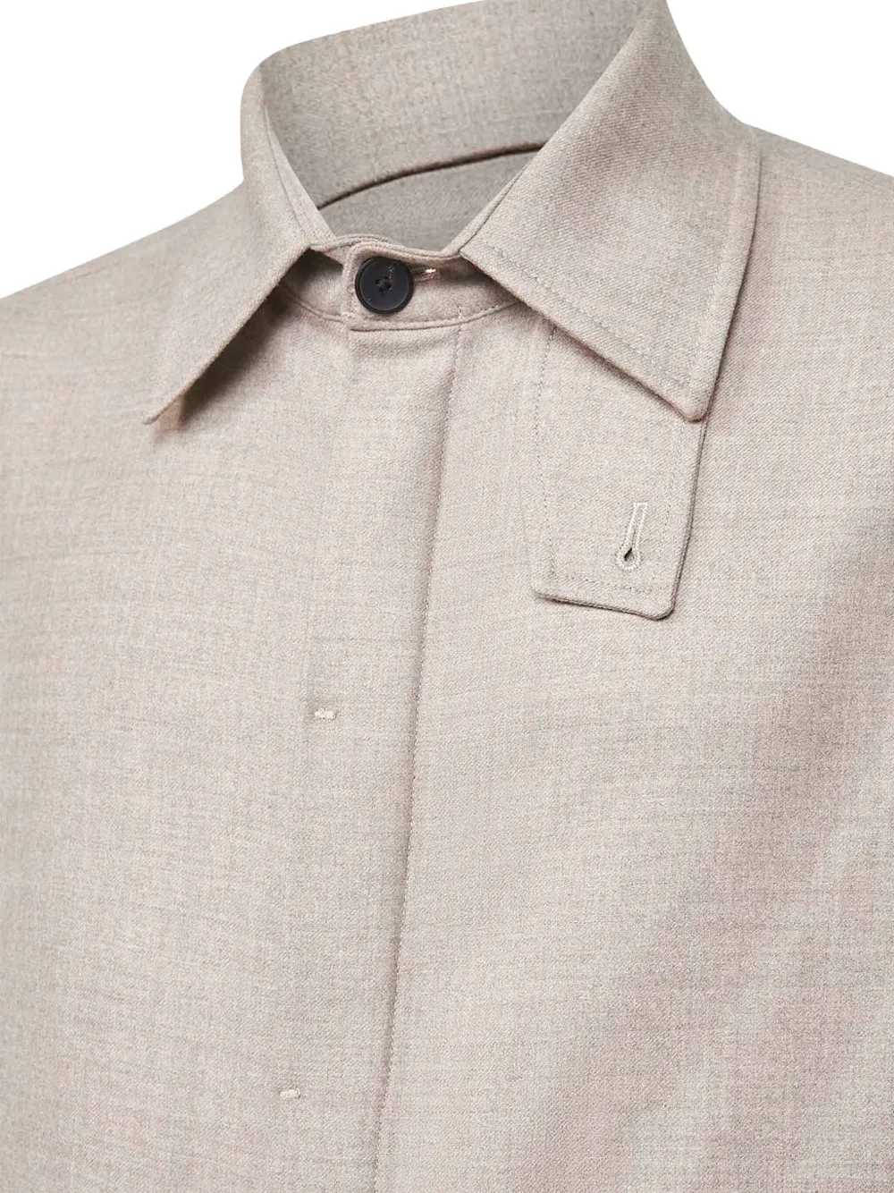 D4.0 Shirtjack met kraag met knopen Beige