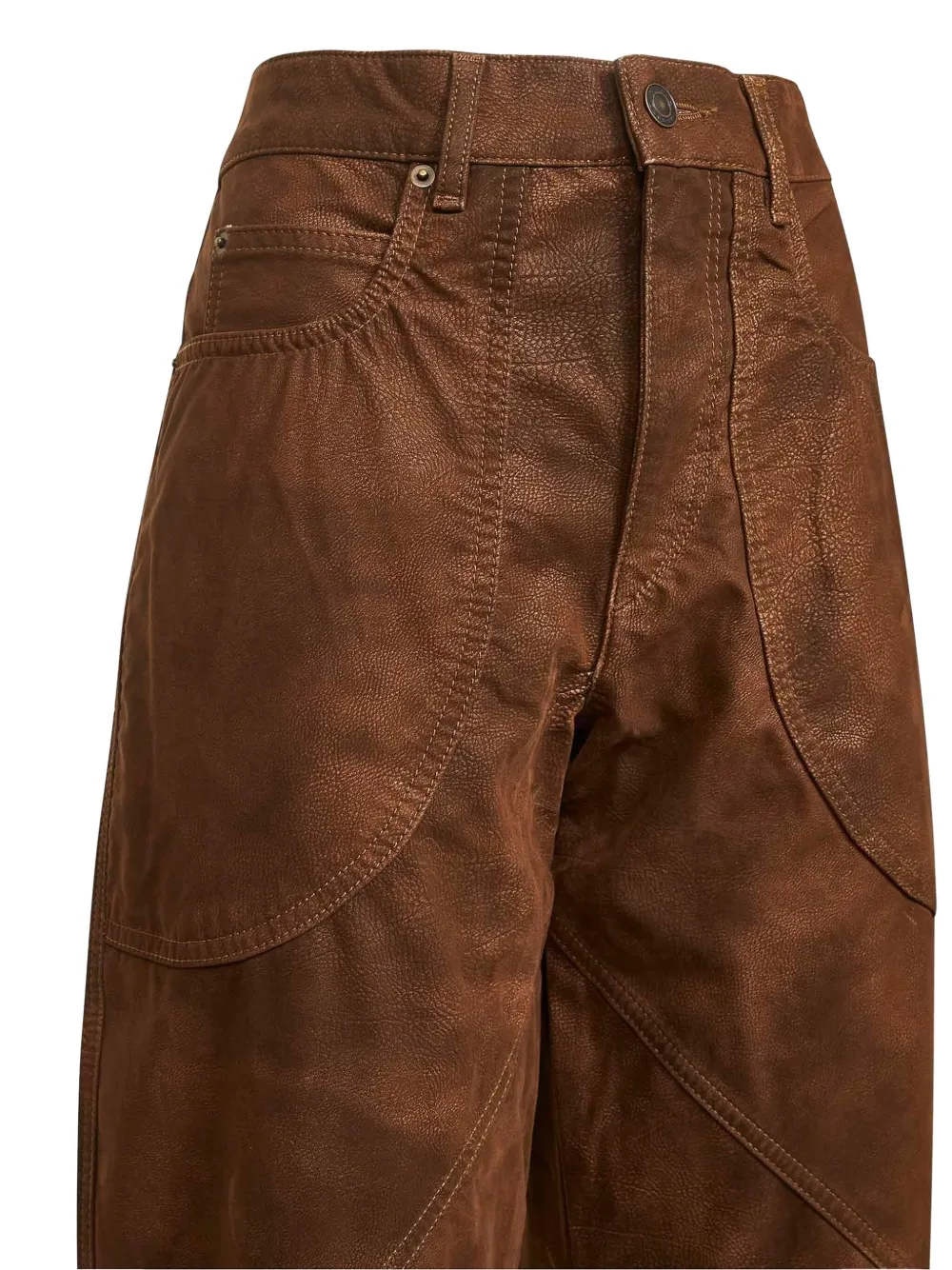 Isabel Marant Étoile Tobacco Vintage Faux Leather Kelvina Trousers In Brown