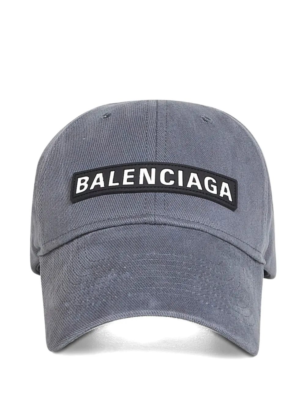 Balenciaga Logo-patch Panelled Baseball Cap In Gray