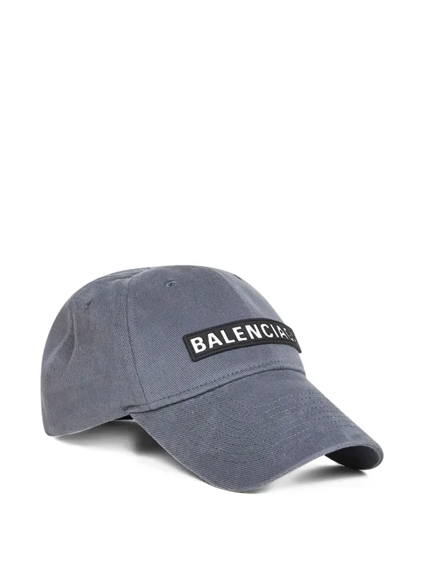 BALENCIAGA ベースボールキャップ グレー Balenciaga logo-patch Panelled Baseball Cap | Grey | FARFETCH