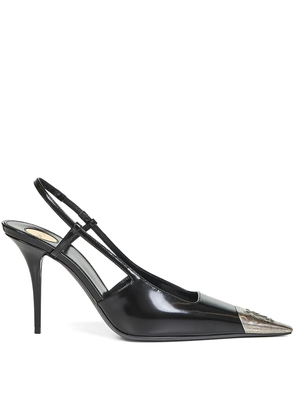 Saint Laurent 90mm Jeanne Metal Cap Toe Pumps In Black