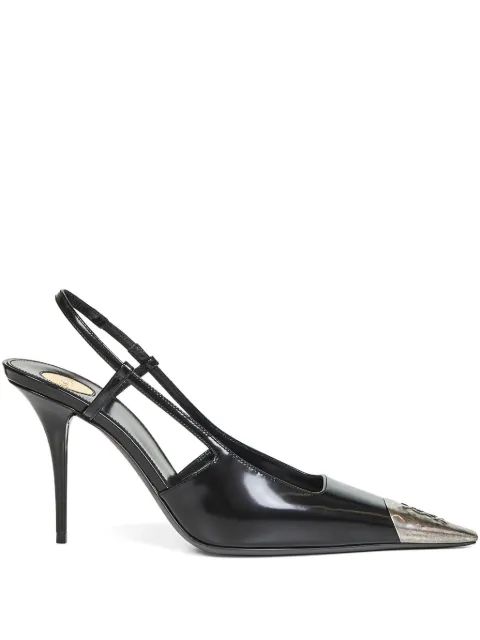 Saint Laurent 90mm Jeanne metal cap toe pumps