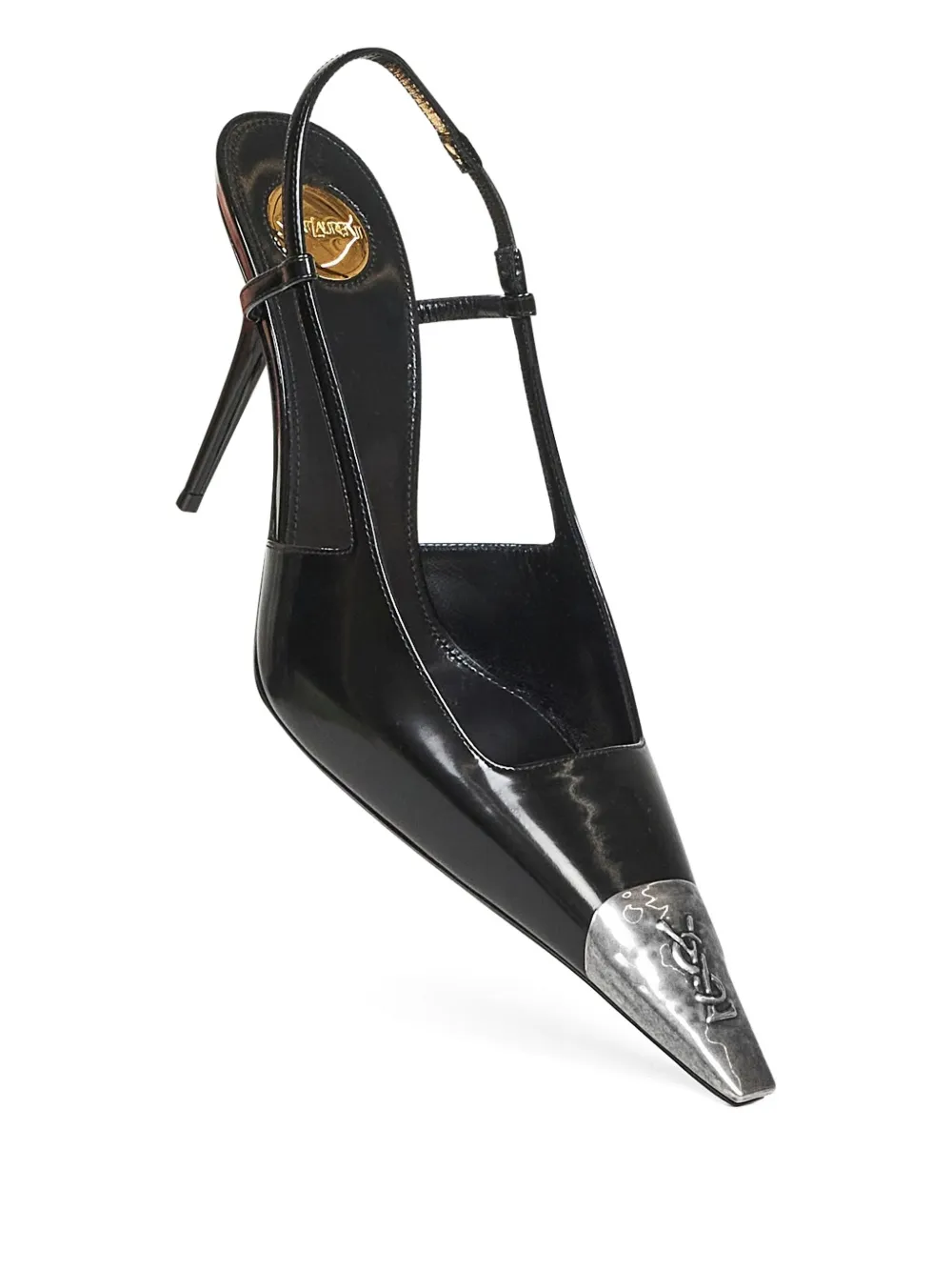 Saint Laurent 90mm Jeanne Metal Cap Toe Pumps In Black