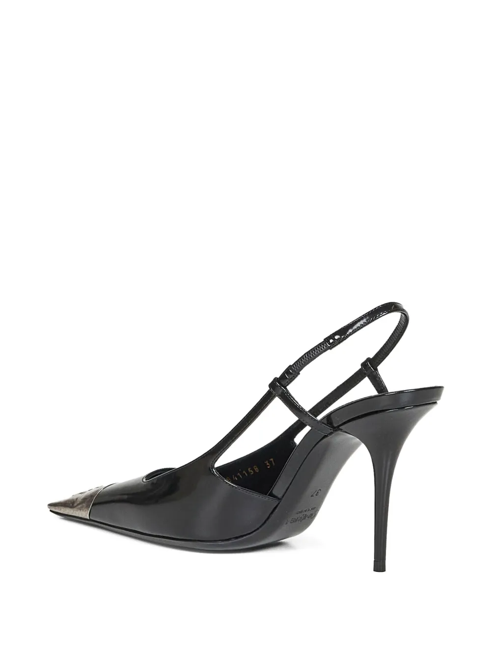Saint Laurent 90mm Jeanne Metal Cap Toe Pumps In Black