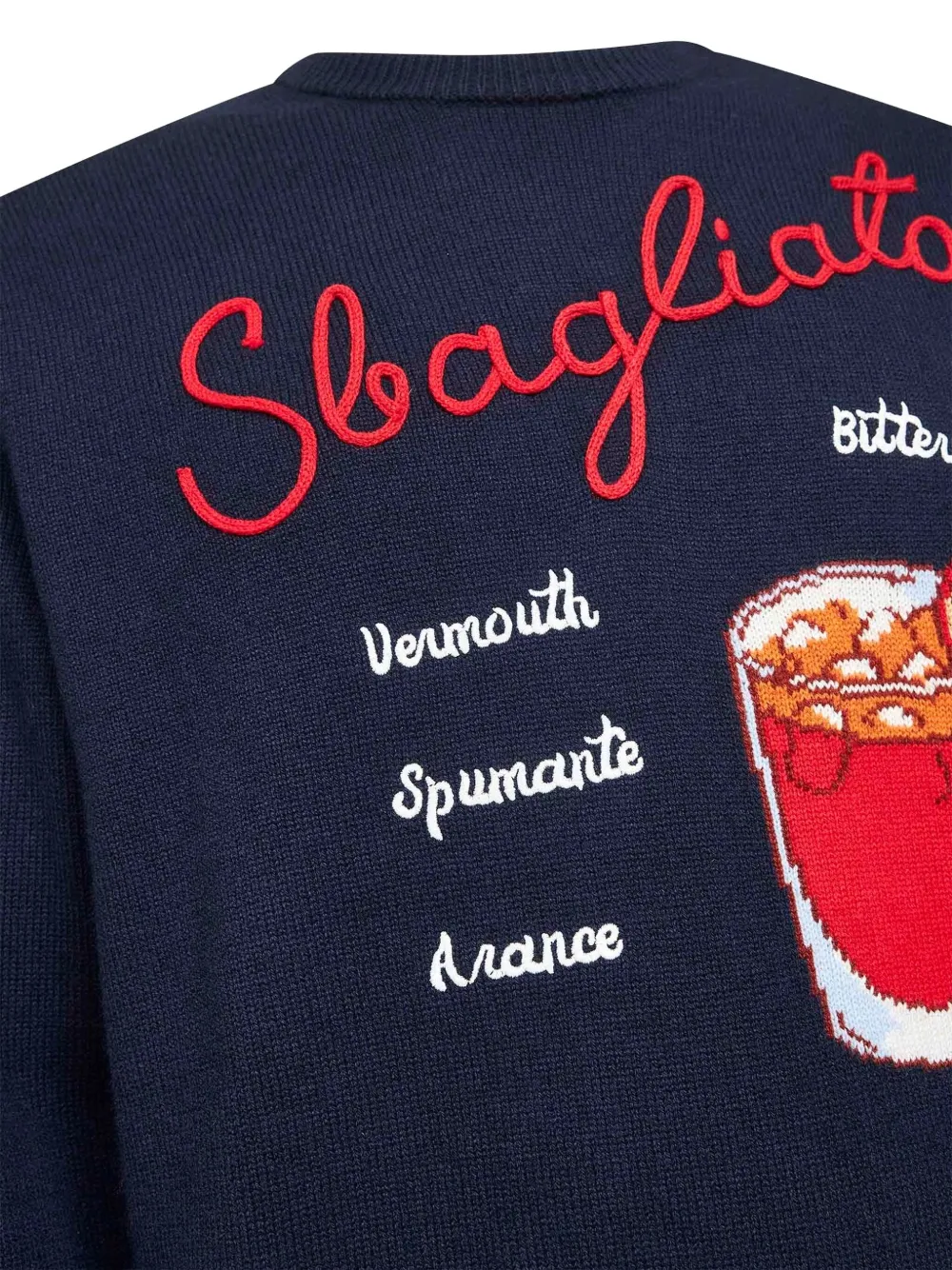 Mc2 Saint Barth Drink-motif Embroidered Sweater In Blue