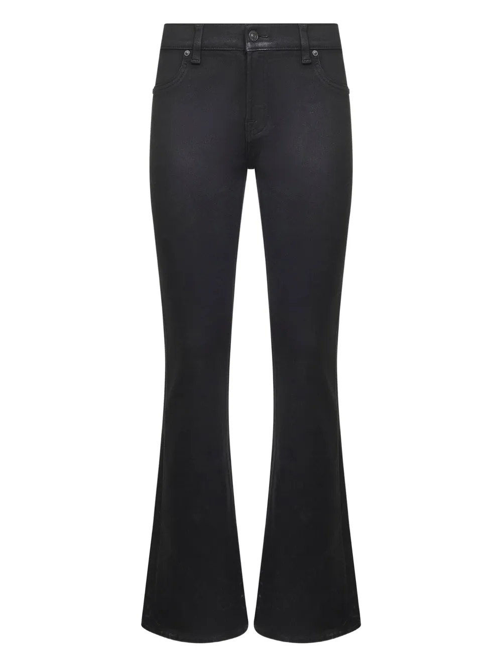 7 For All Mankind Button-fastening Flared Jeans In Black
