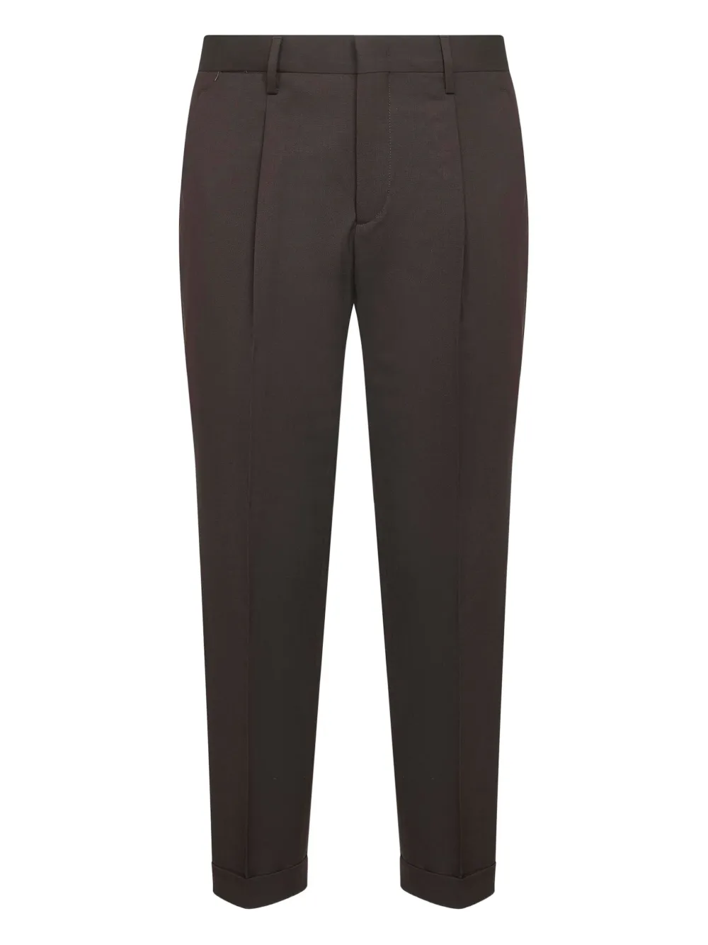 D4.0 front-pleated tailored trousers | Brown | Image 1