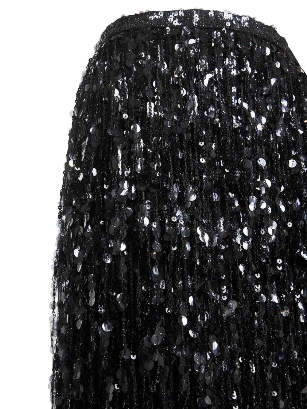 Brunello Cucinelli Black Crispy Silk Column Couture Skirt In Black