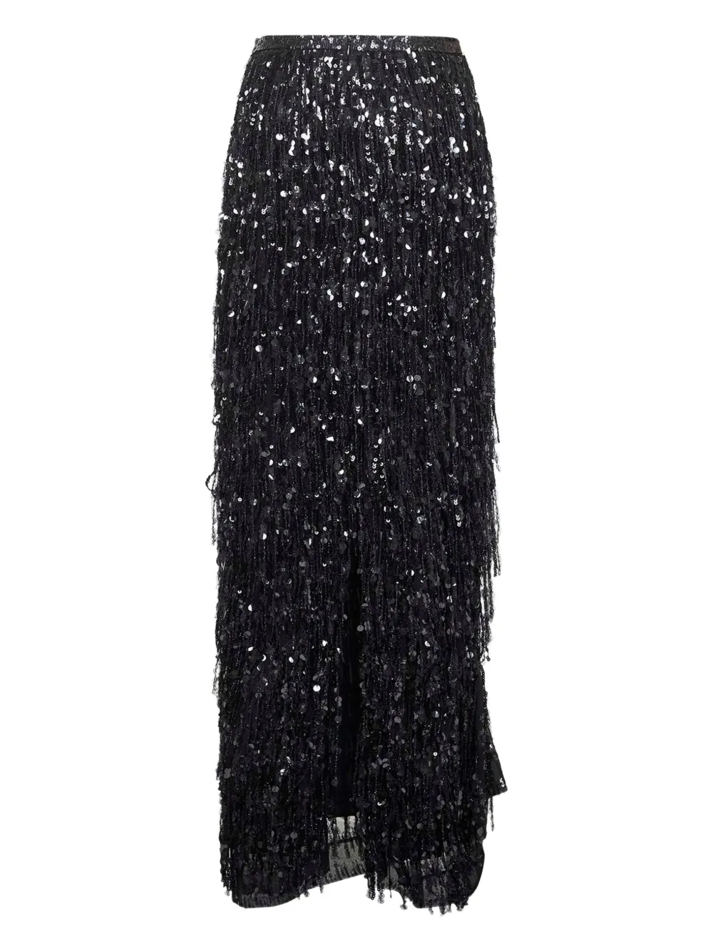 Brunello Cucinelli Black Crispy Silk Column Couture Skirt In Black
