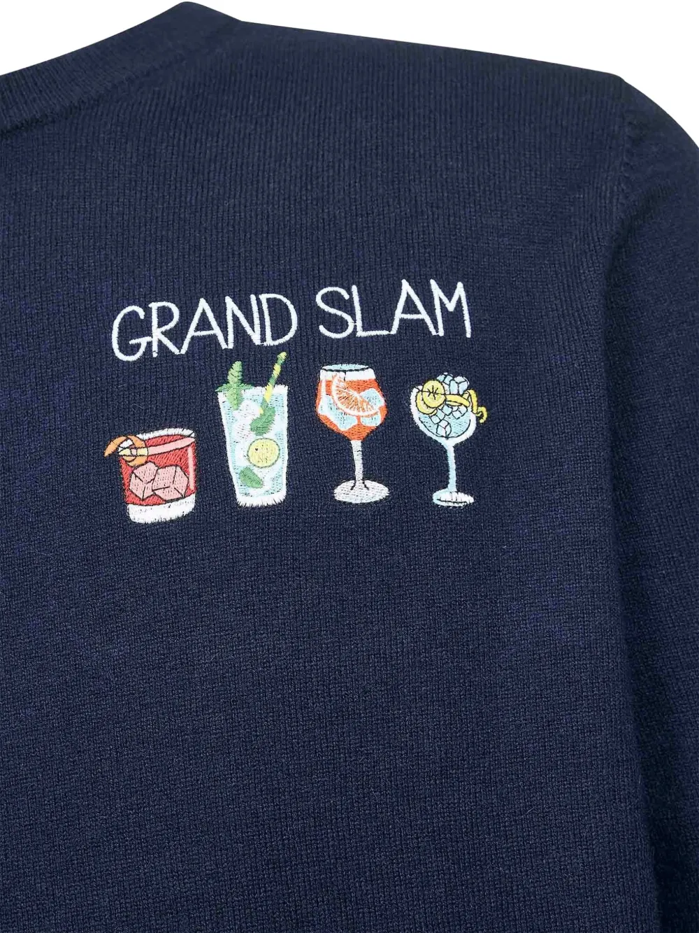 Mc2 Saint Barth Drinks-embroidery Sweater In Blue
