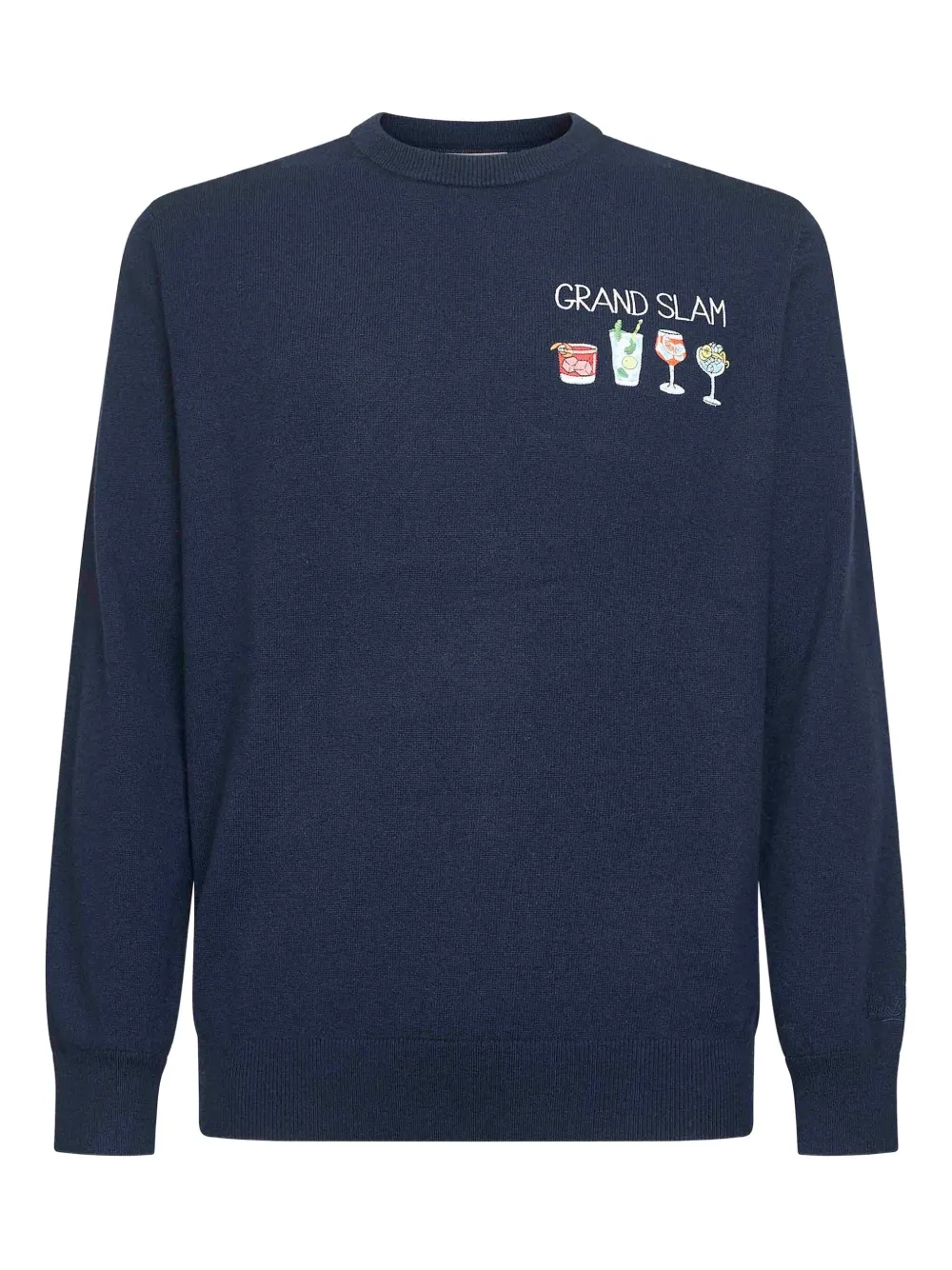 Mc2 Saint Barth Drinks-embroidery Sweater In Blue