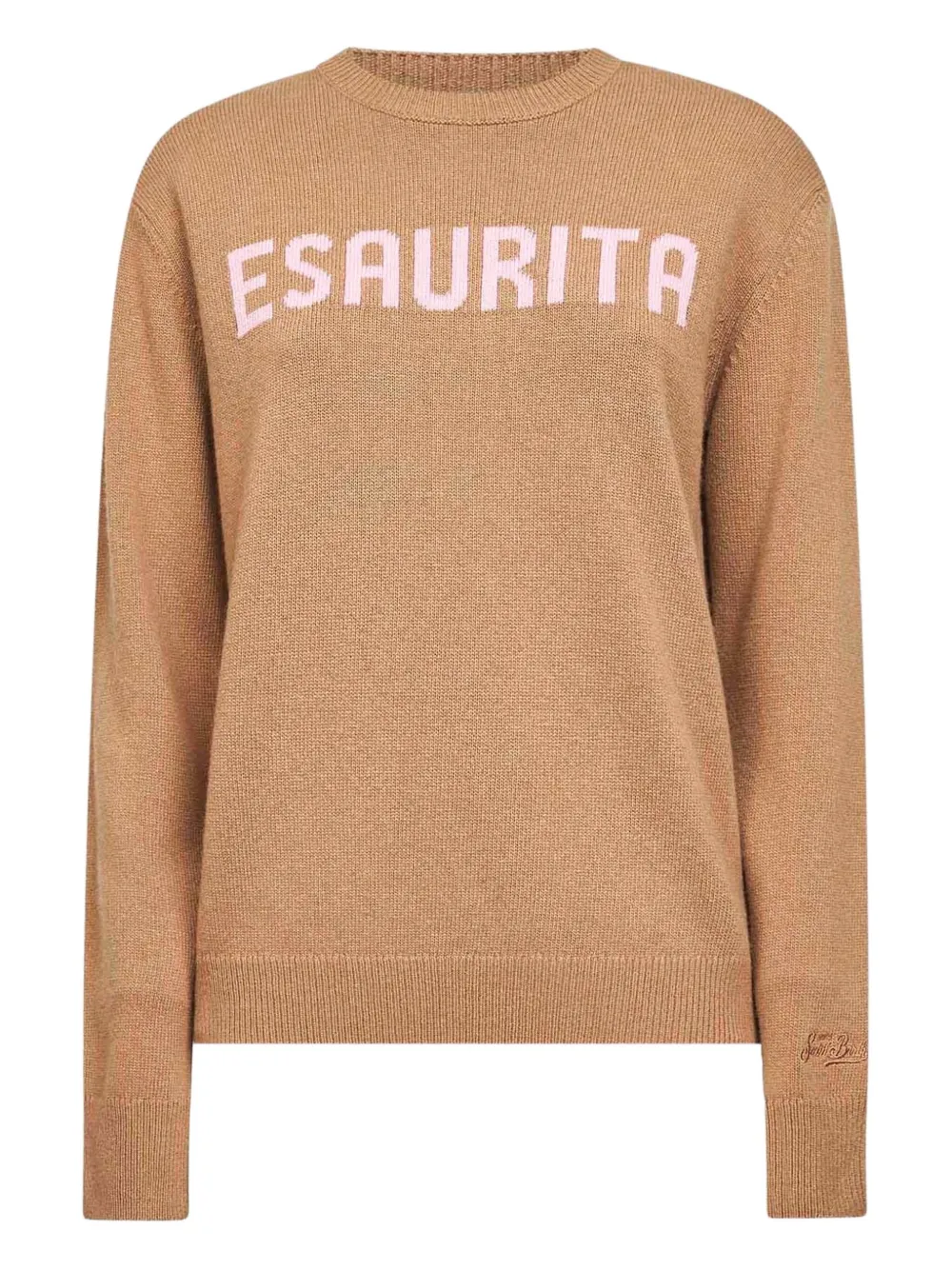 Mc2 Saint Barth Jacquard Crew-neck Sweater In Brown