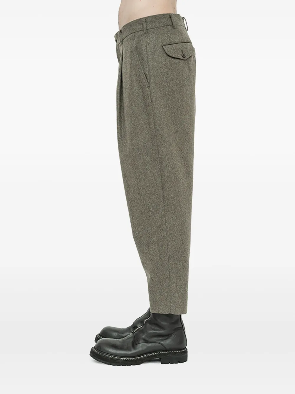 Comme des Garçons Homme Plus pleated trousers - Groen