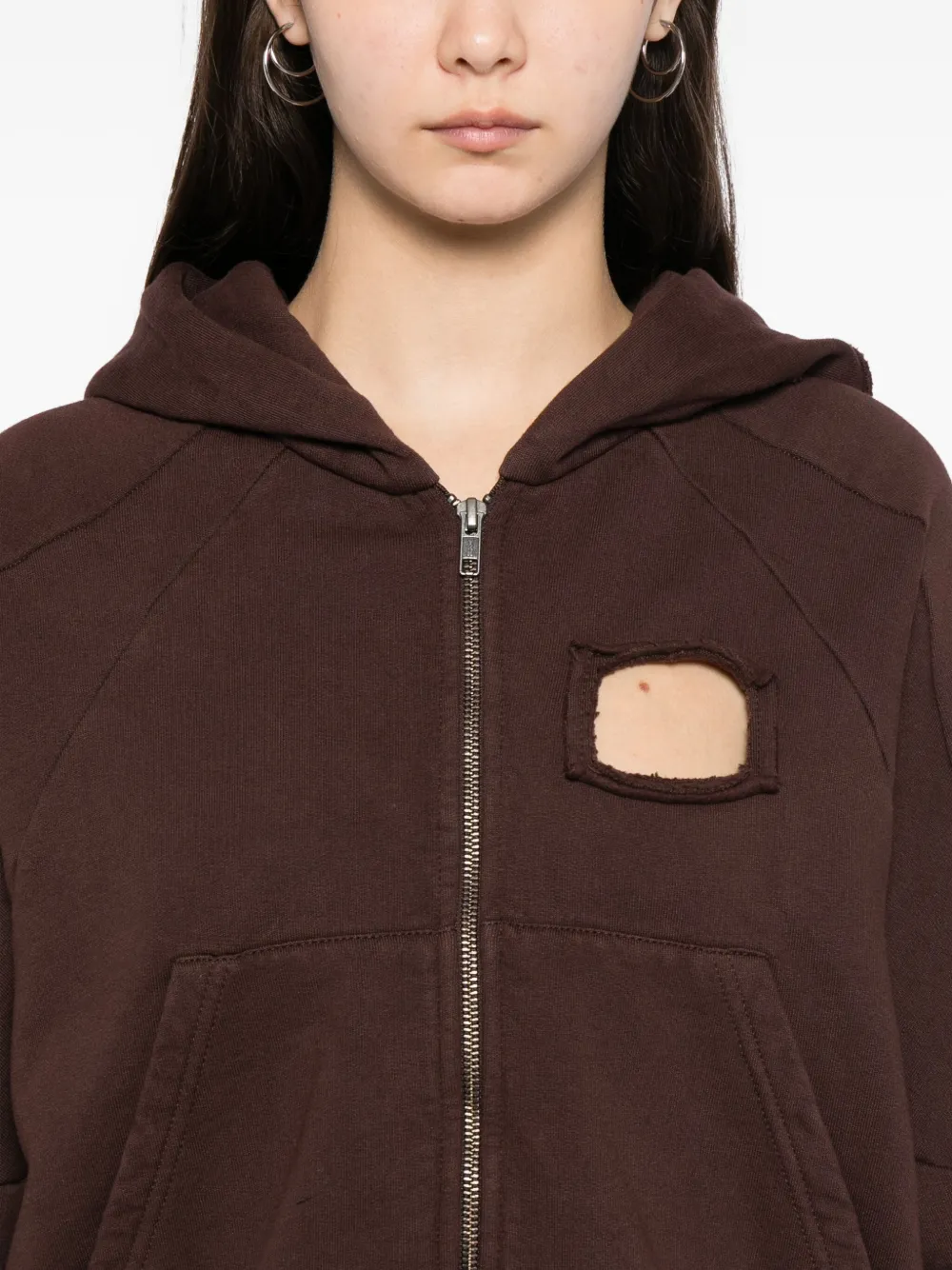 Ottolinger Gerafelde hoodie Bruin