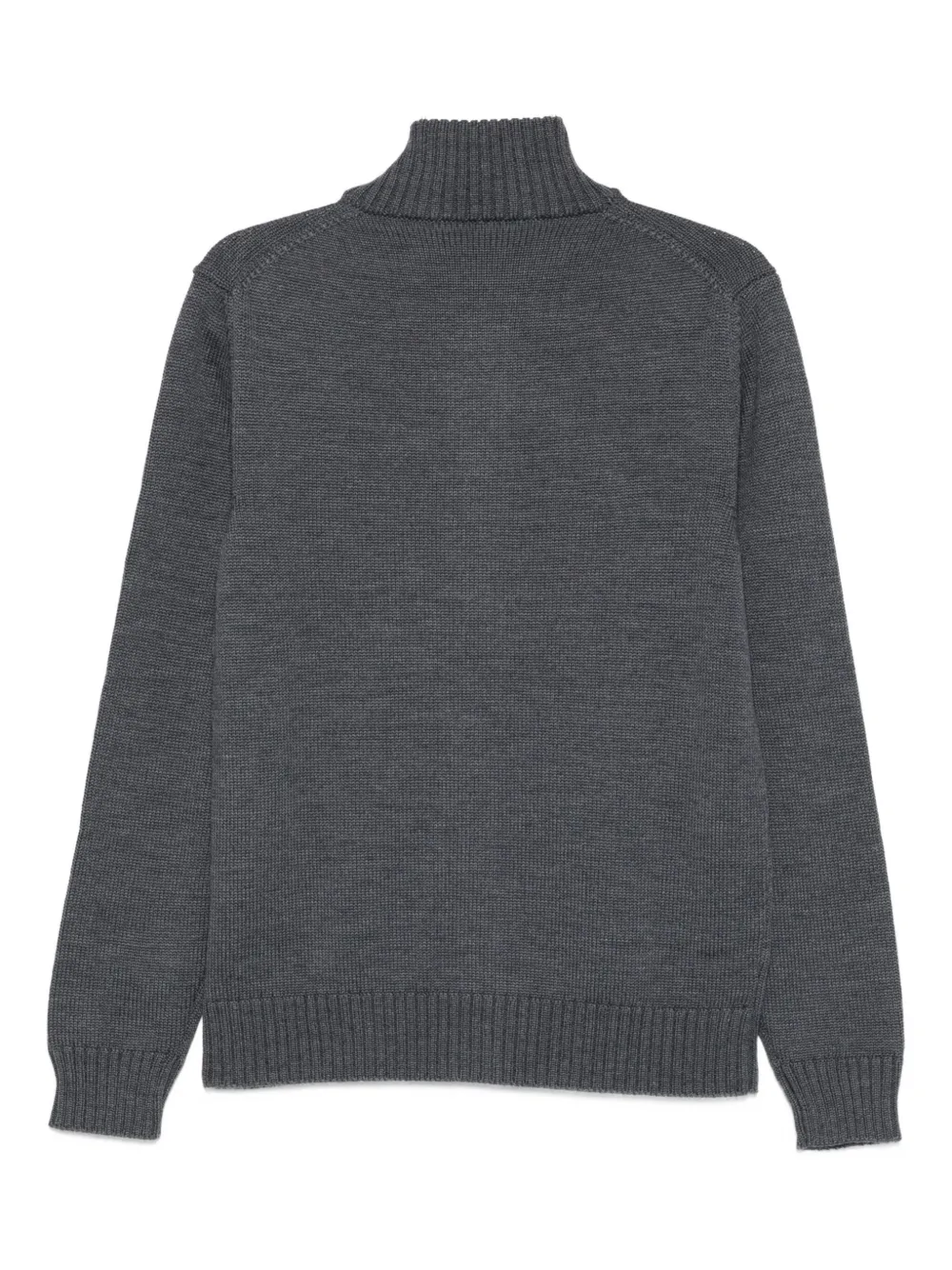 Cenere Buttoned Funnel-neck Cardigan In Gray