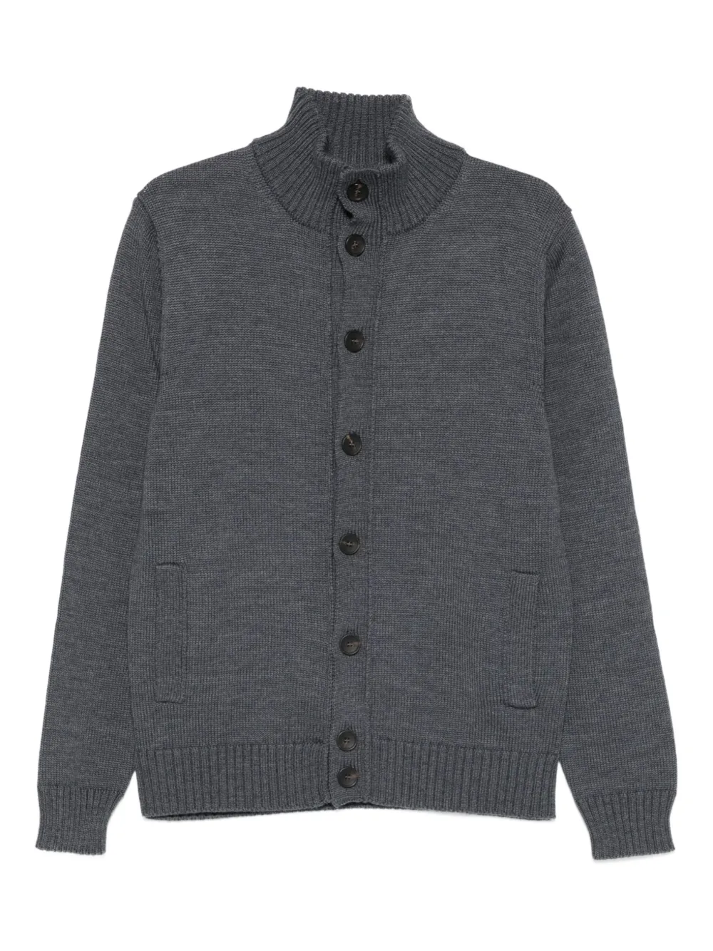 Cenere GB buttoned funnel-neck cardigan - Grigio