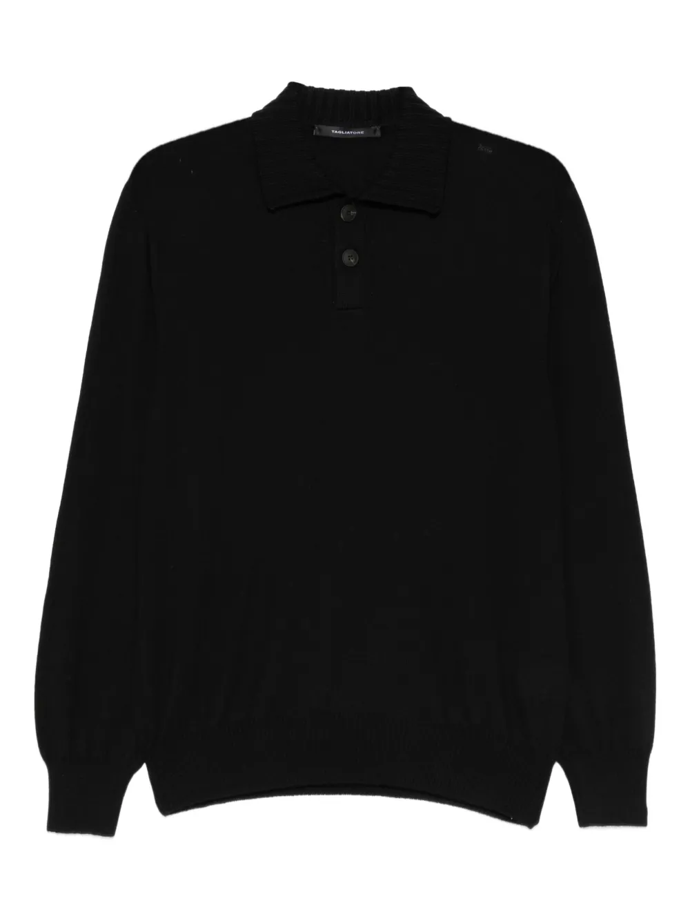 Tagliatore polo-collar wool sweater - Schwarz