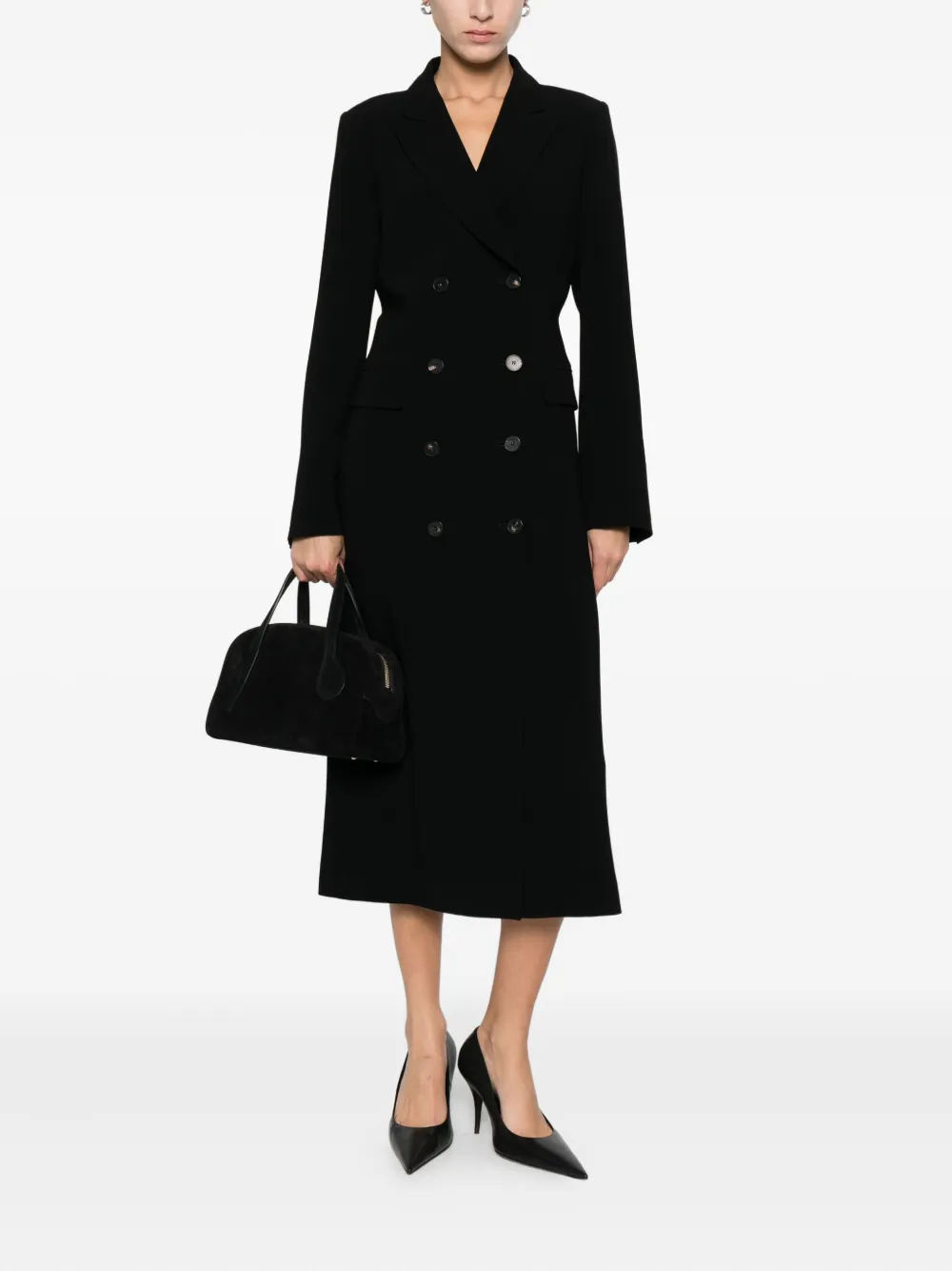 Alberto Biani double-breasted midi dress - Zwart