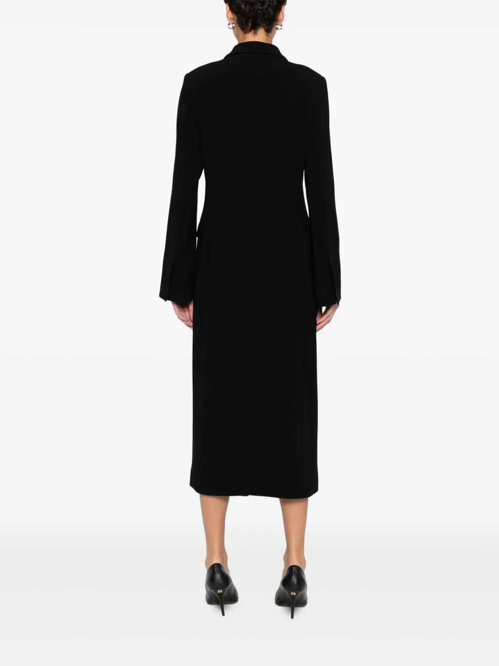 Alberto Biani Midi-jurk met dubbele rij knopen Zwart
