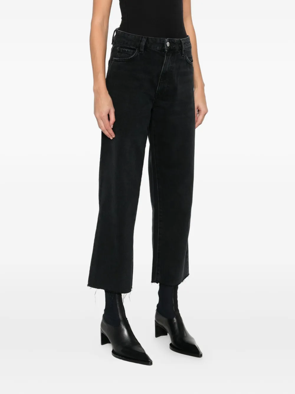 Icon Denim Logo-patch Jeans In Black