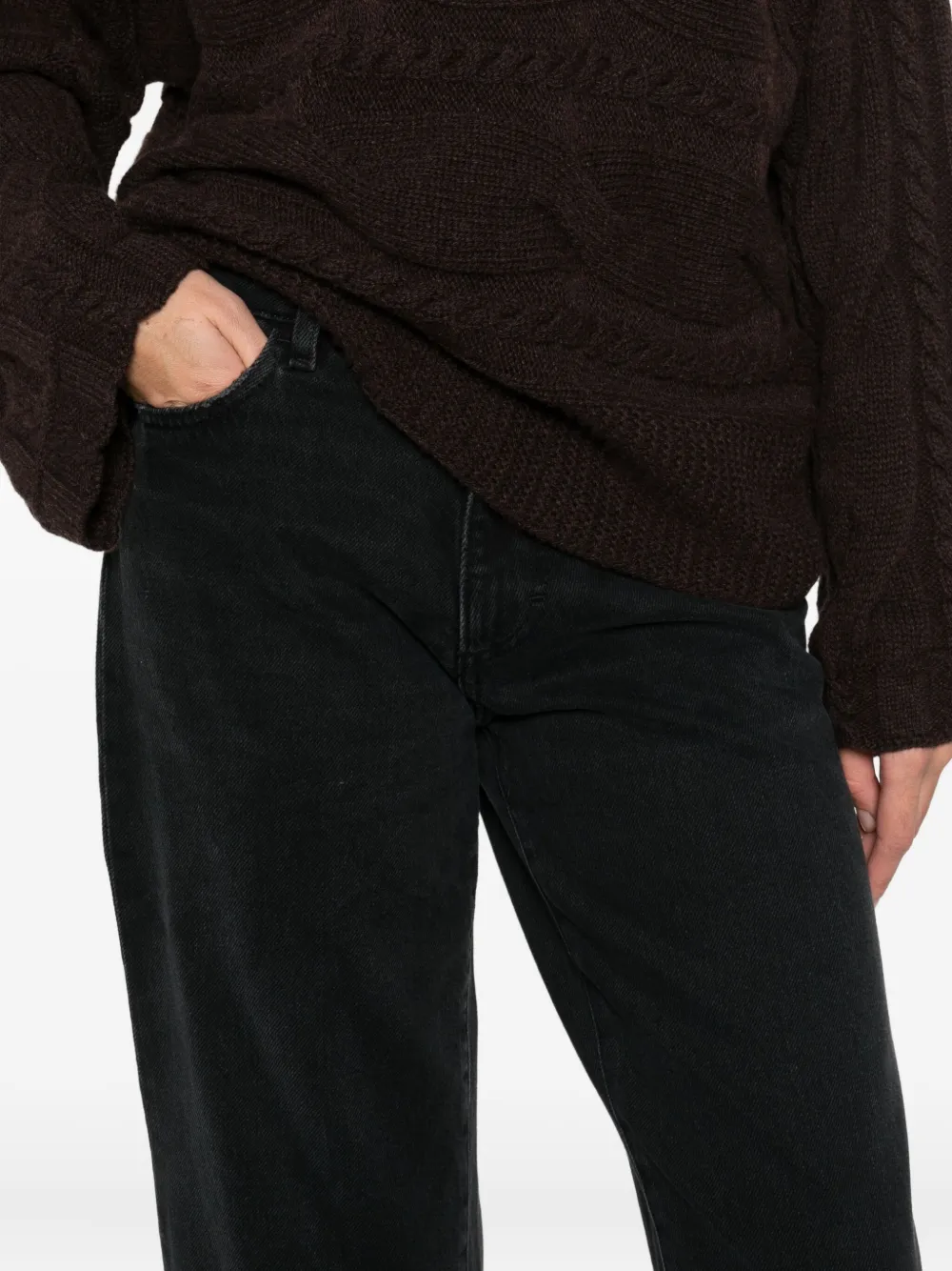 Icon Denim Logo-patch Jeans In Black
