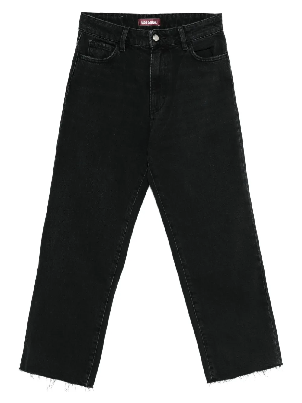 ICON DENIM logo-patch jeans - Schwarz