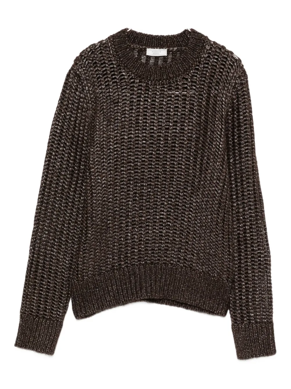 Peserico Crew Neck Sweater In Brown