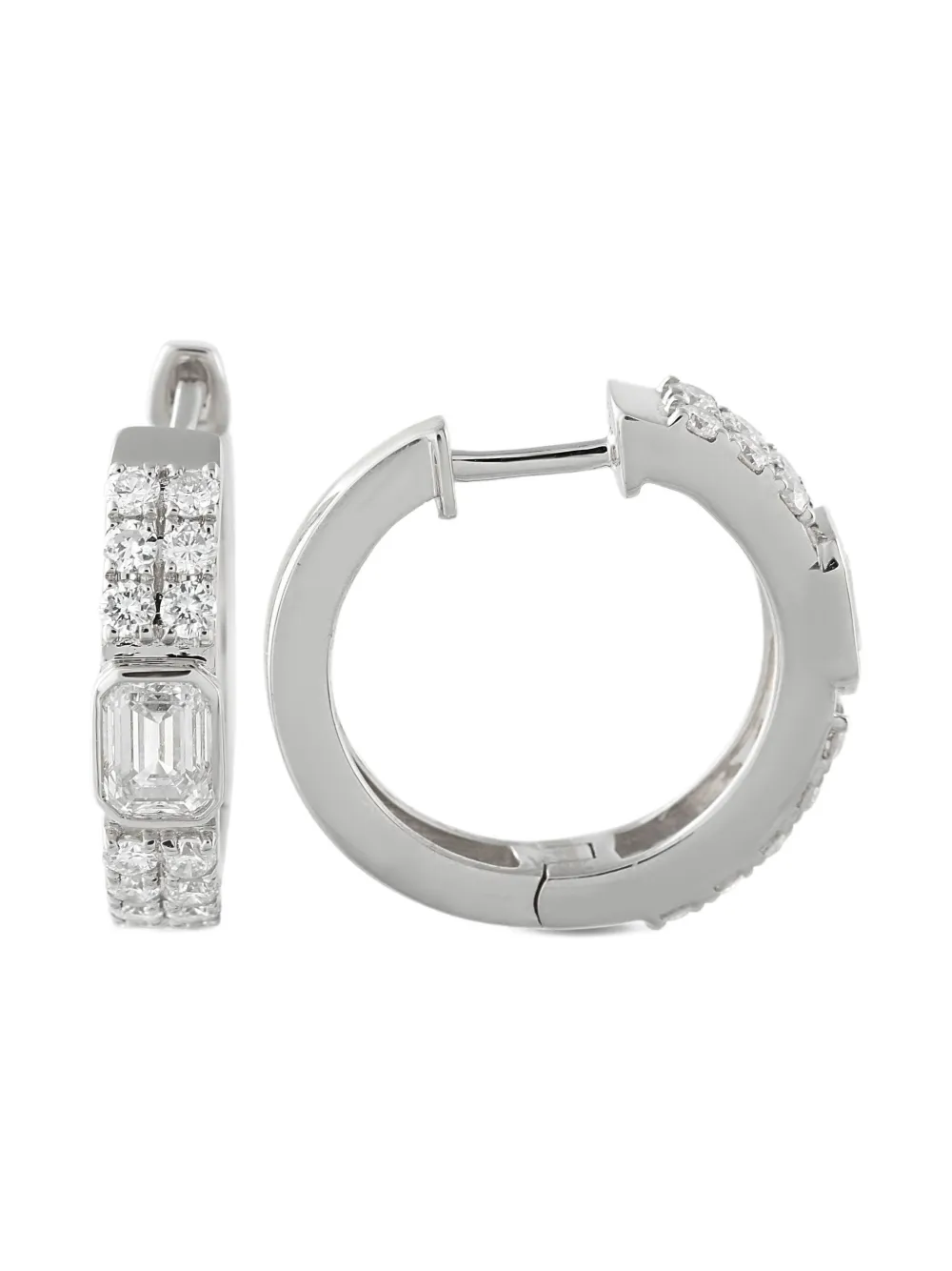 LB Exclusive 18K white gold diamond hoop earrings - Argento