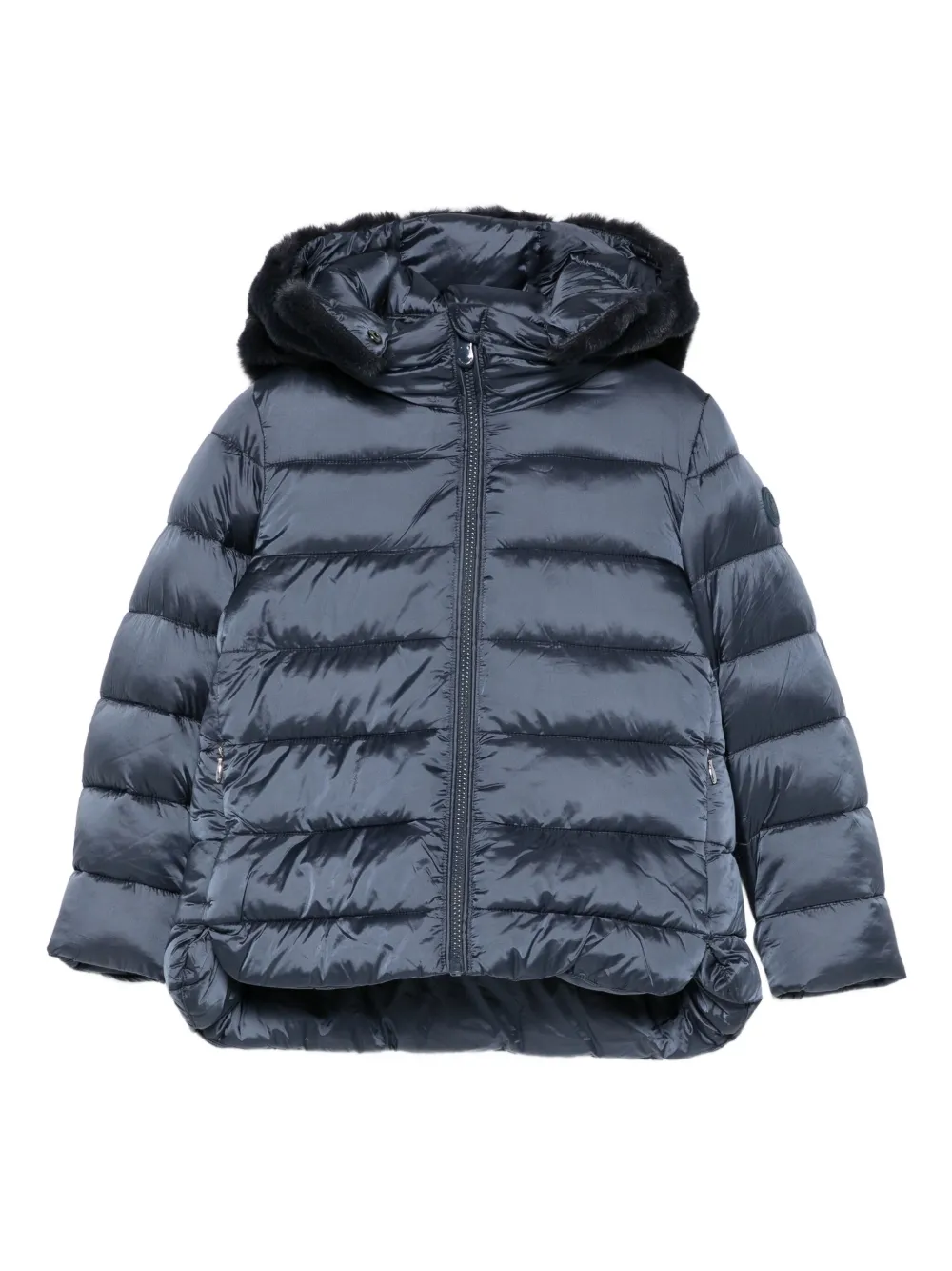 Save The Duck Kids faux-fur hooded padded jacket | Blue | Image 1