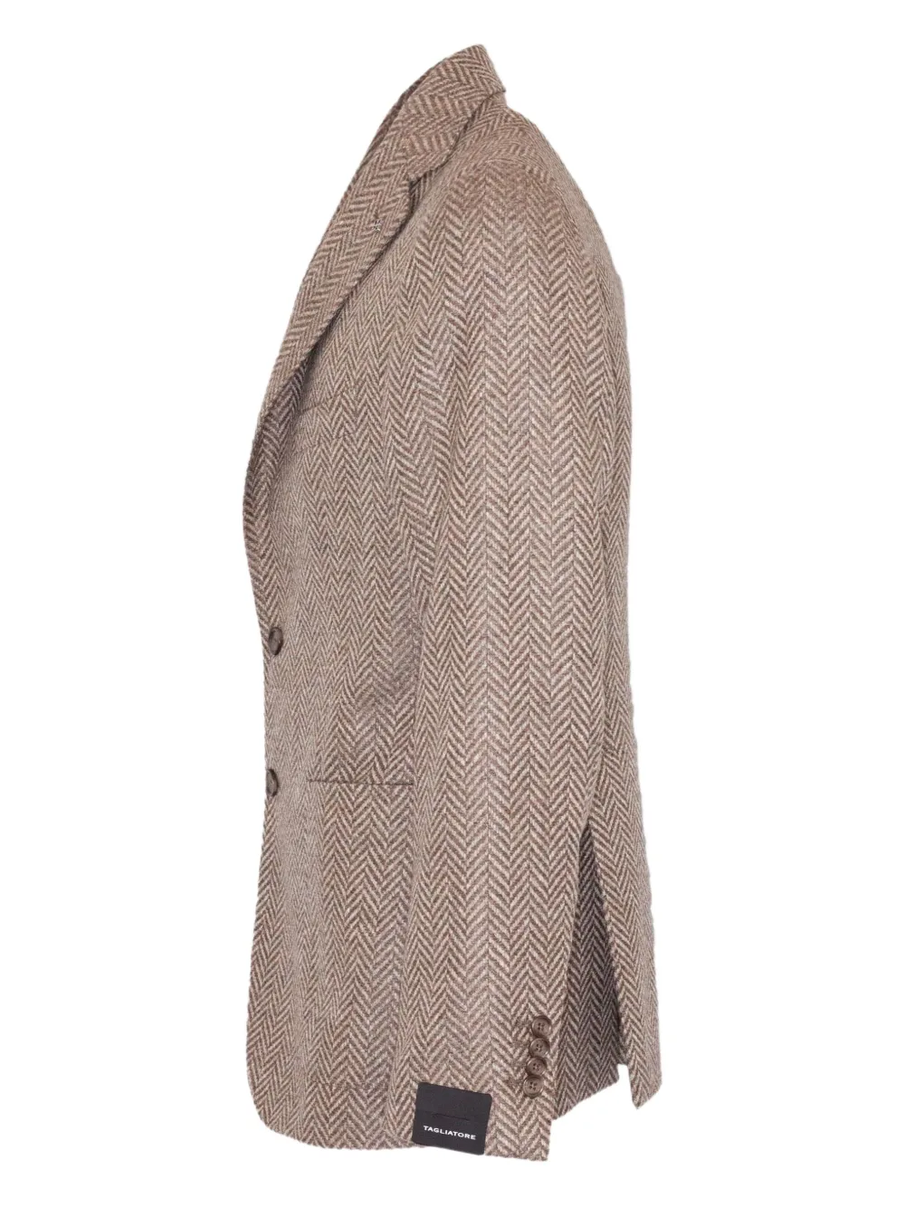 Tagliatore Herringbone Weave Blazer In Brown