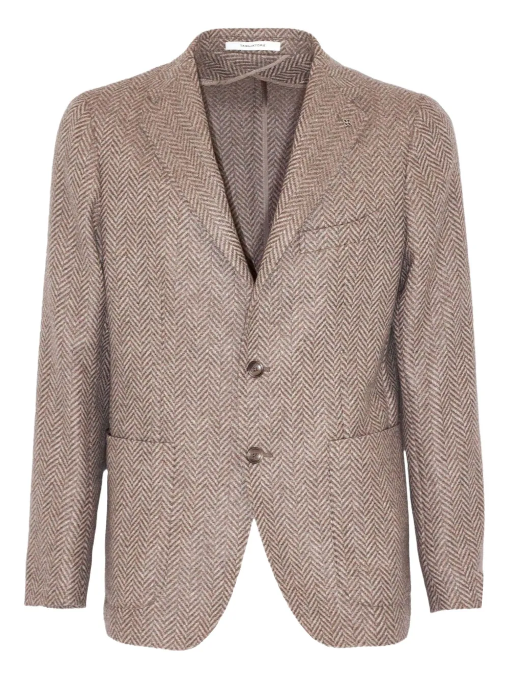 Tagliatore herringbone weave blazer | Brown | Image 1