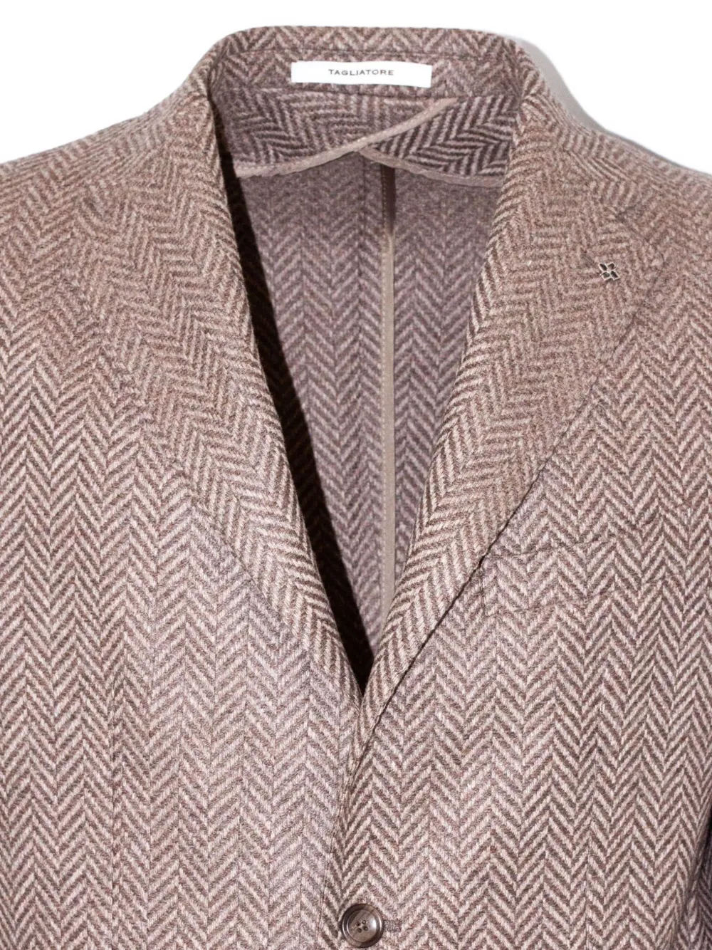 Tagliatore Herringbone Weave Blazer In Brown