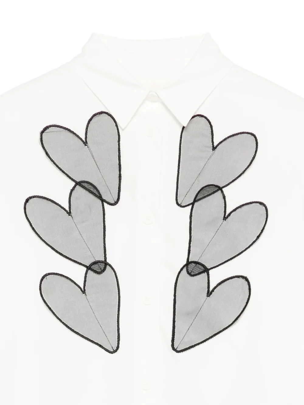 Simonetta Shirt met hart-applicatie Wit