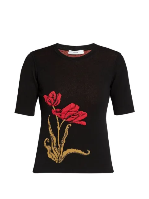 ERDEM stickad t-shirt i bommig jacquard