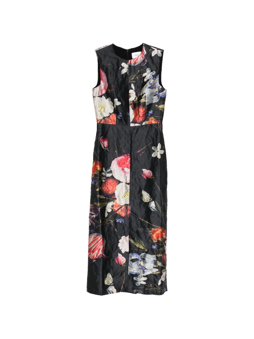 ERDEM sleeveless floral midi dress - Nero