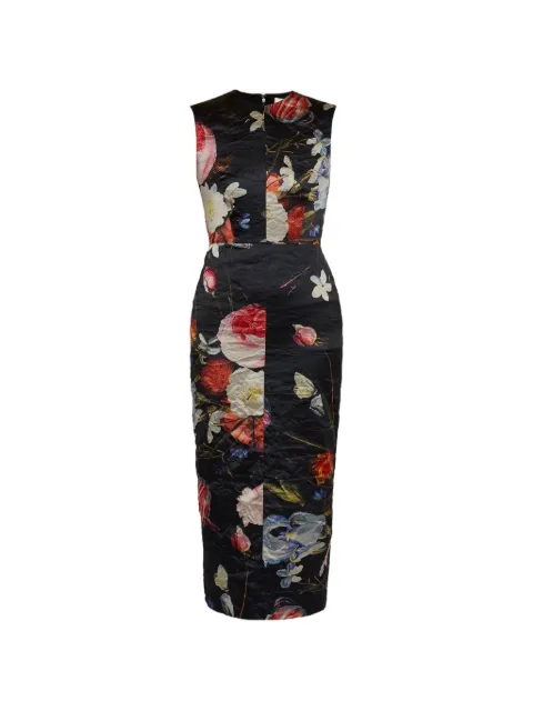 ERDEM vestido midi sin mangas con estampado floral