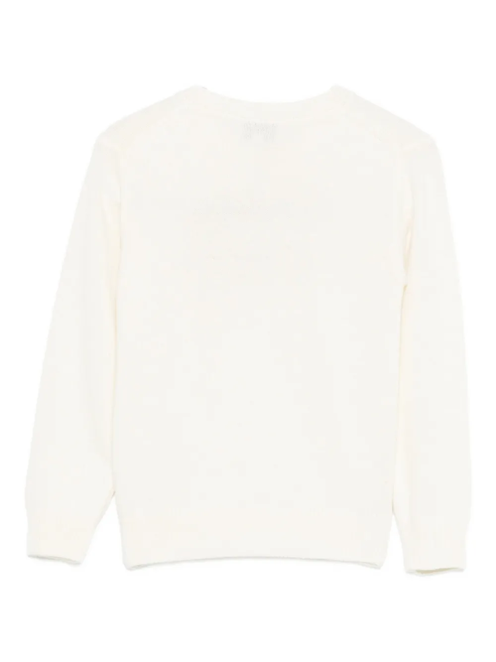 Mc2 Saint Barth Intarsia-knit Logo Sweater In Neutral