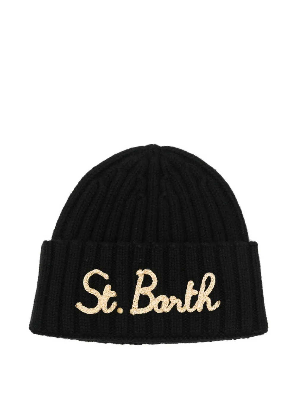 Mc2 Saint Barth Kids' Wengen Embroidered Beanie Hat In Black
